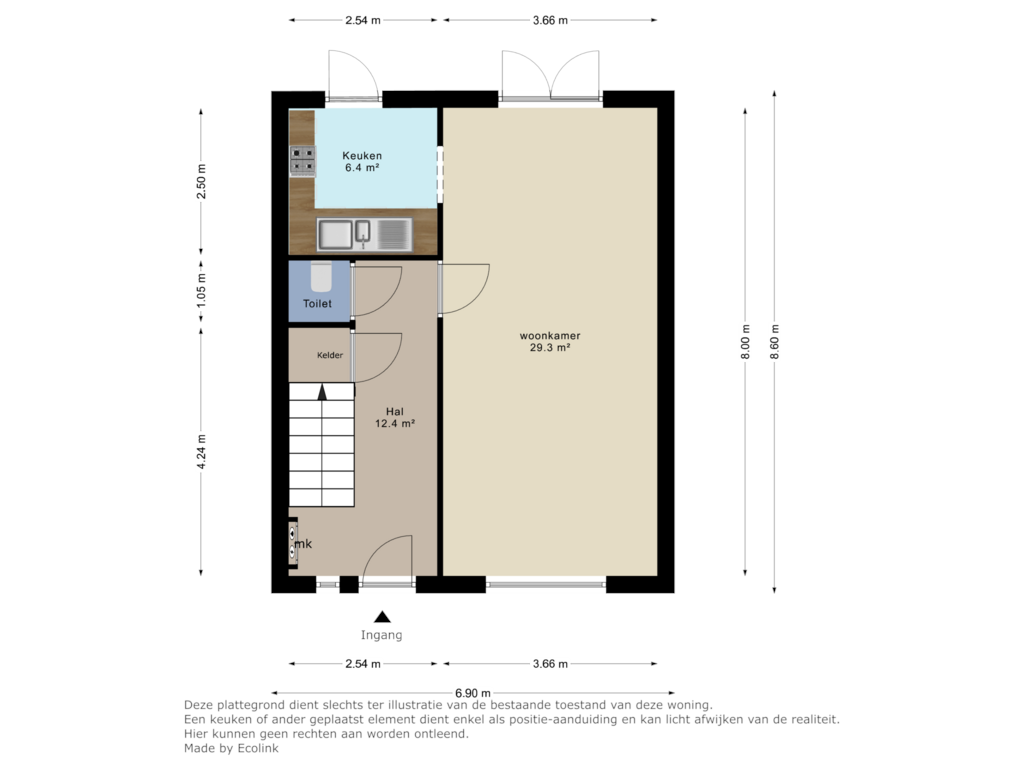 Bekijk plattegrond van Begane grond van Spaansesingel 11