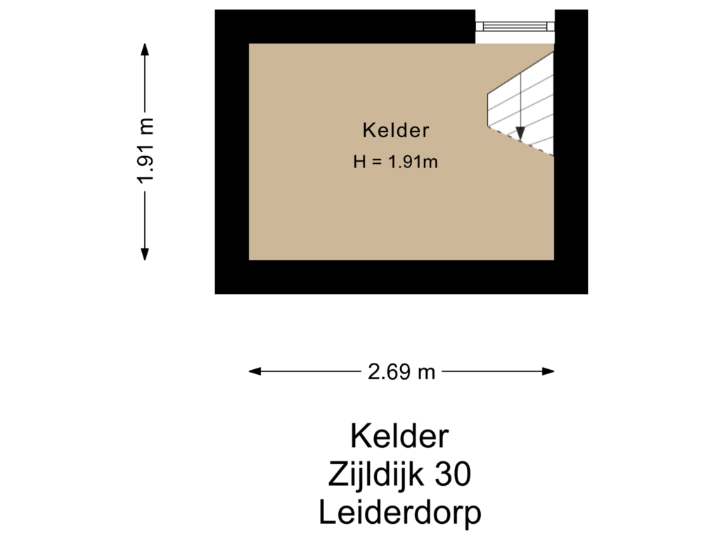 Bekijk plattegrond van Kelder		 van Zijldijk 30