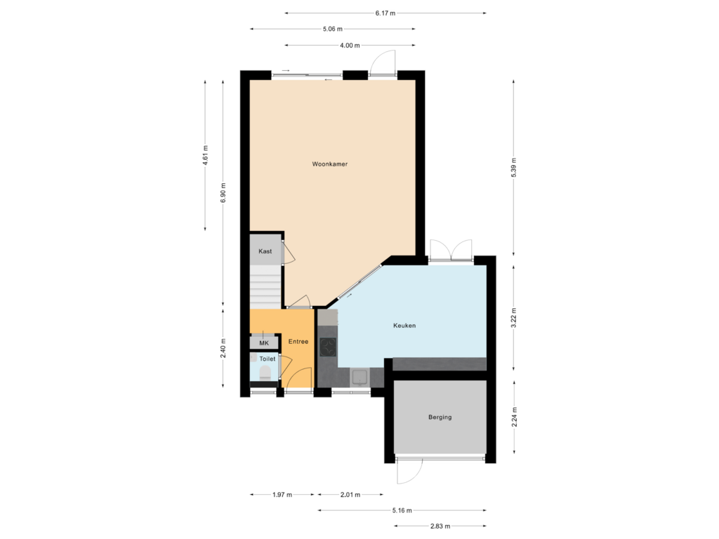 View floorplan of Begane Grond of Maarten Trompstraat 3