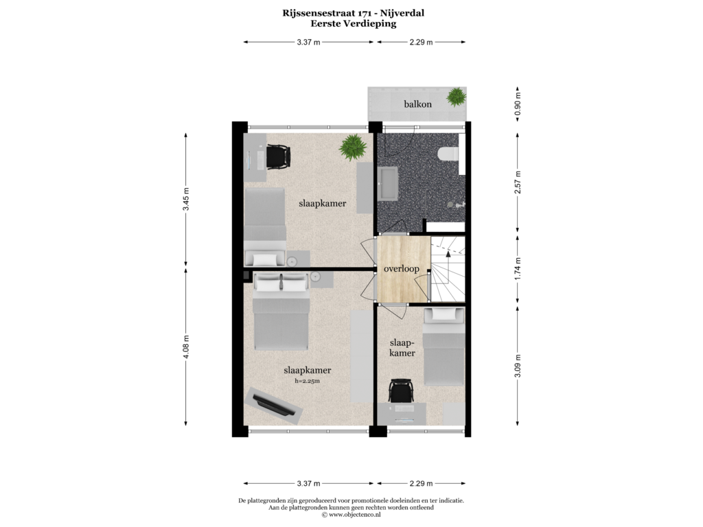 View floorplan of Eerste Verdieping of Rijssensestraat 171