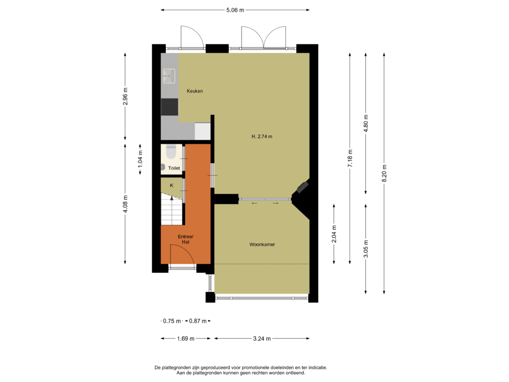 Bekijk plattegrond van Begane grond van Van Meursstraat 51