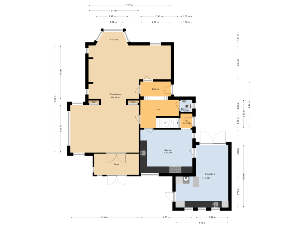 View floorplan of Begane grond of Julianastraat 11