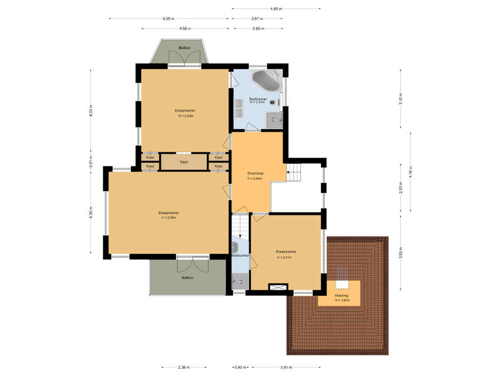 View floorplan of Eerste verdieping of Julianastraat 11