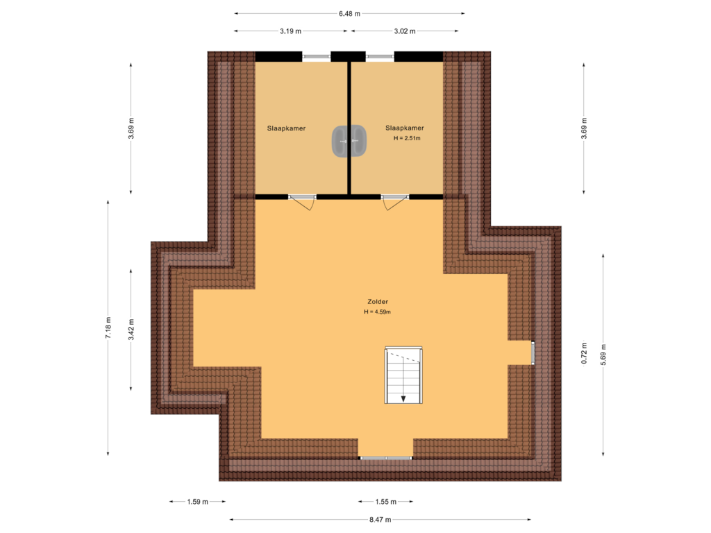 View floorplan of Tweede verdieping of Julianastraat 11