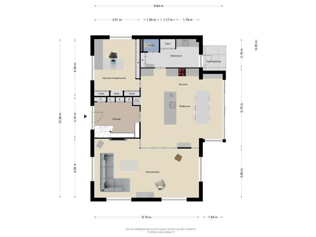 Bekijk plattegrond van Begane Grond van Oerdijk 108-D