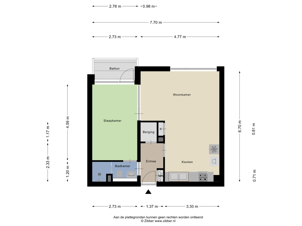 Bekijk plattegrond van Appartement van Zuiderweg 221