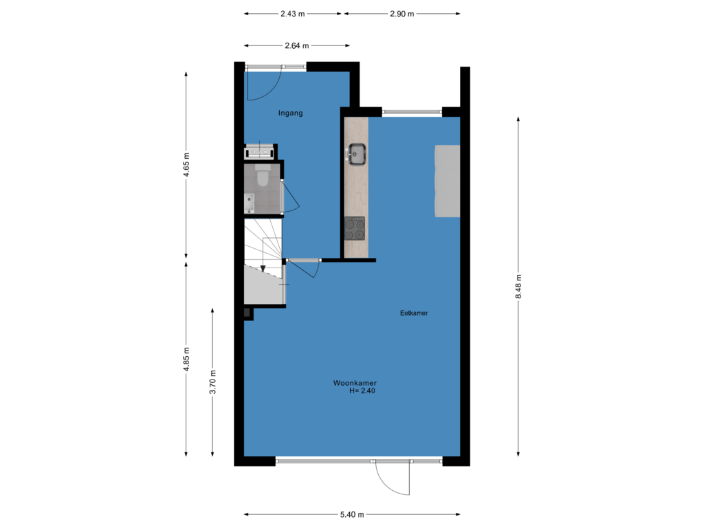 Bekijk plattegrond van Begane grond van Ooievaardreef 47