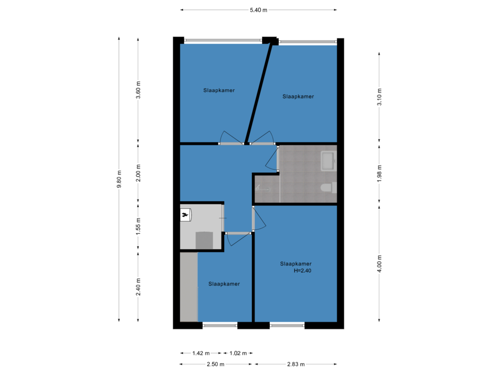 Bekijk plattegrond van Eerste etage van Ooievaardreef 47