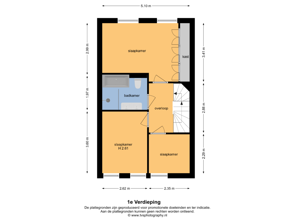 Bekijk plattegrond van 1e Verdieping van Draaistok 62