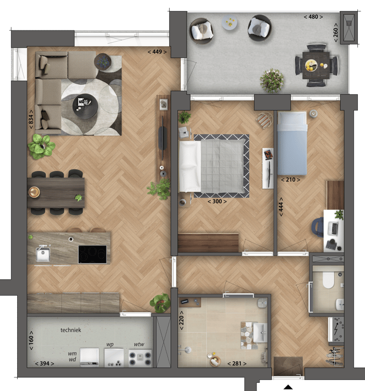 Foto 5 van Appartement complex Lij type B (Bouwnr. 24)