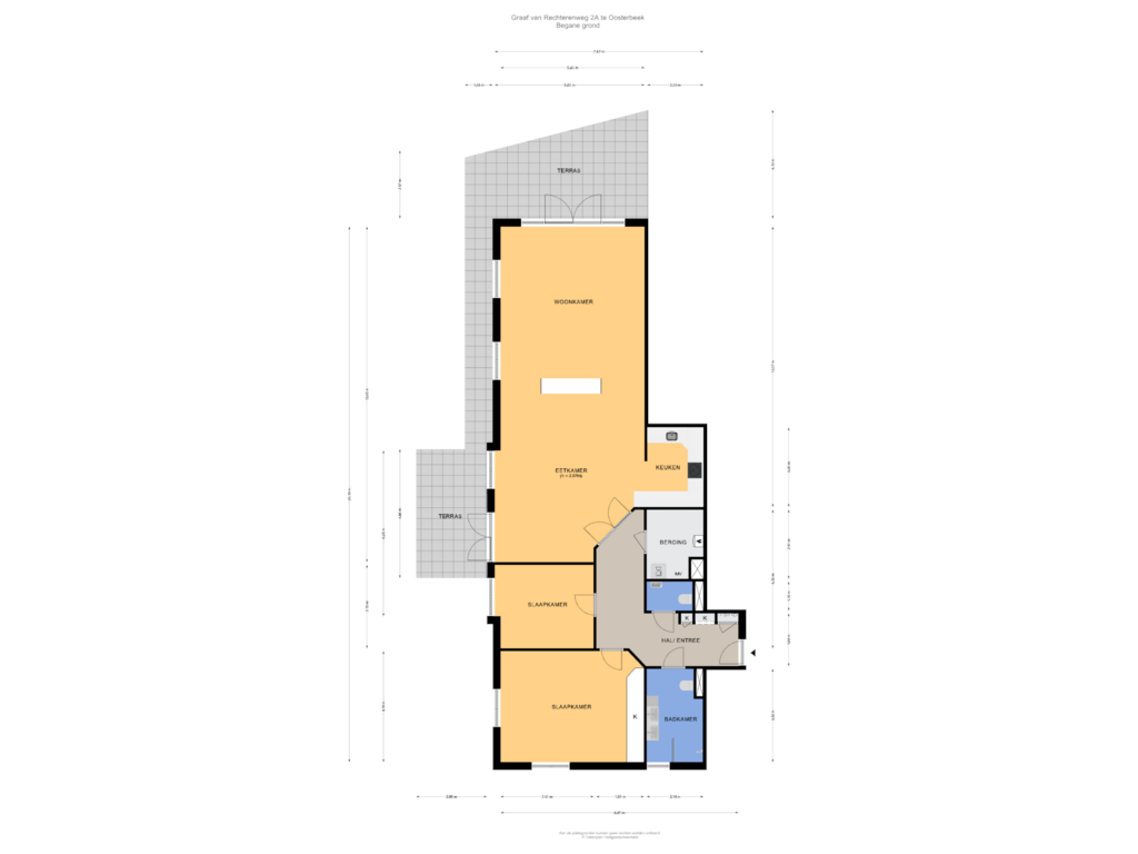 View floorplan of Begane grond of Graaf van Rechterenweg 2-A