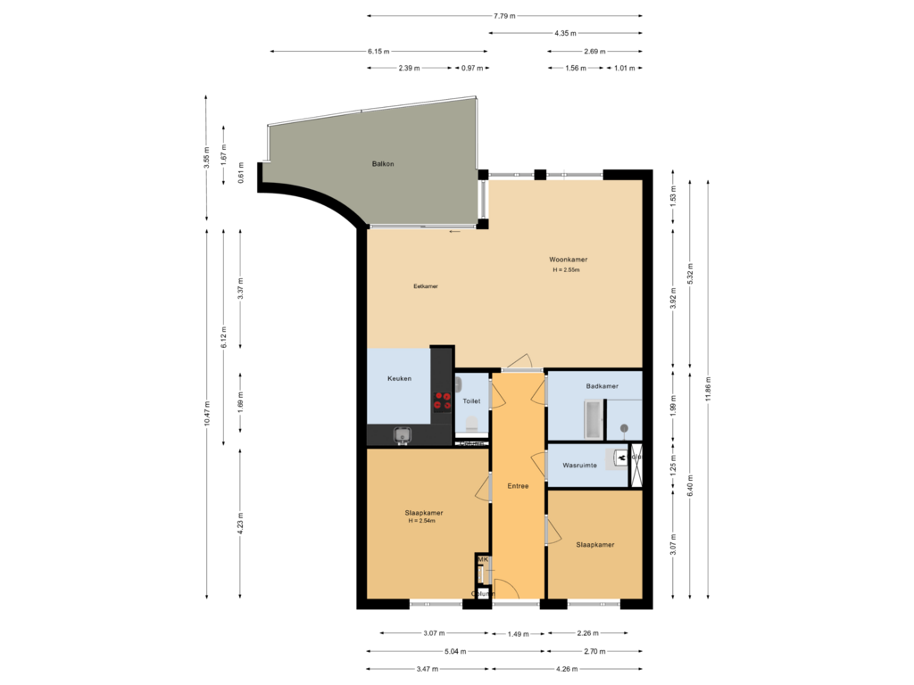 Bekijk plattegrond van Appartement van Tamarijnslaantje 19