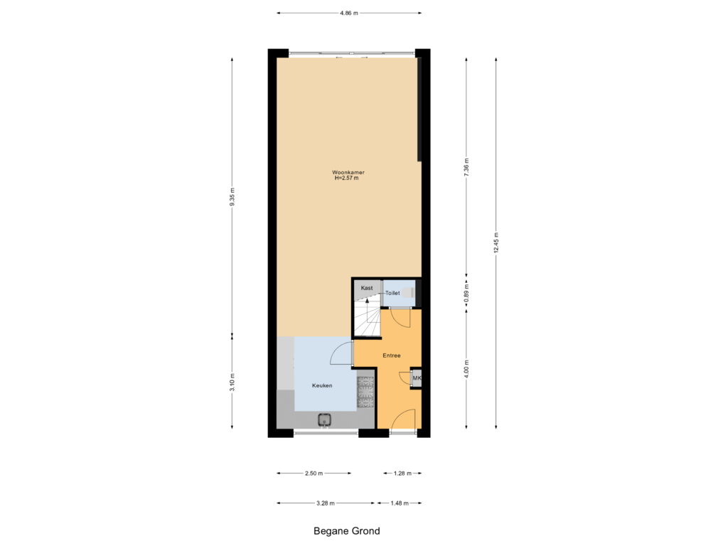 Bekijk plattegrond van Begane Grond van Veulenstraat 13