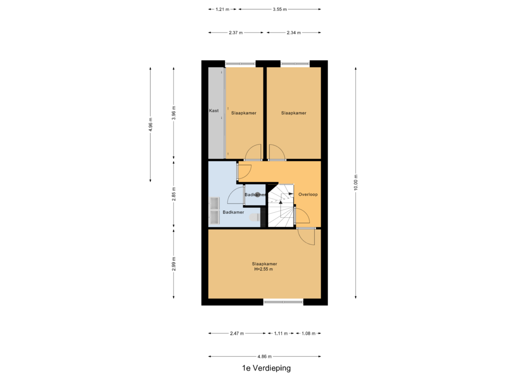 Bekijk plattegrond van 1e Verdieping van Veulenstraat 13