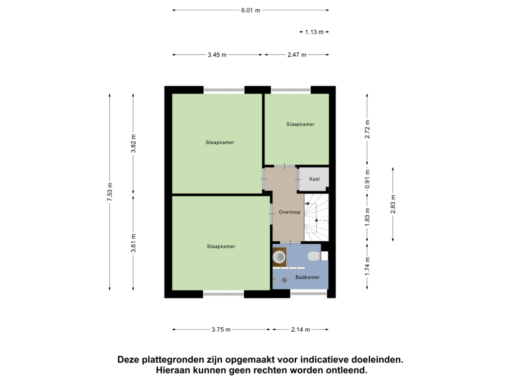 Bekijk plattegrond van Eerste Verdieping van Johan de Wittstraat 2