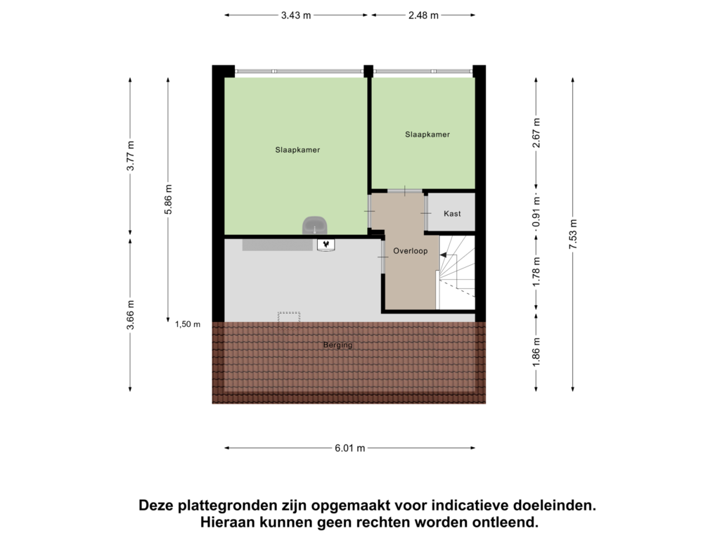 Bekijk plattegrond van Tweede verdieping van Johan de Wittstraat 2