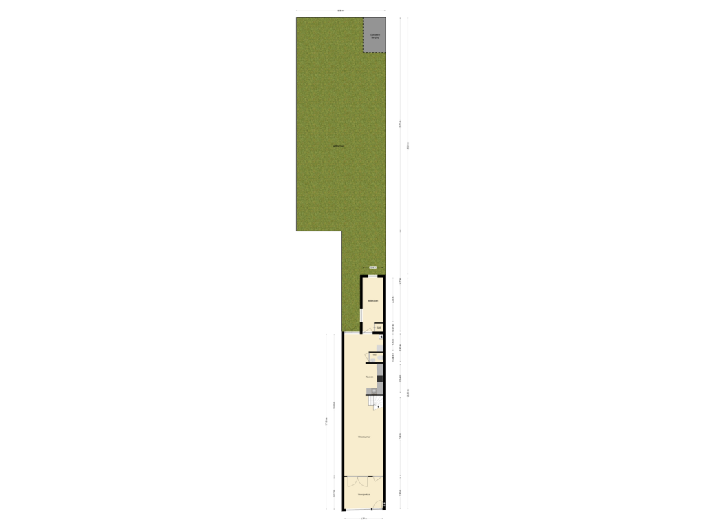 Bekijk plattegrond van tuinplan van Maarland Noordzijde 61