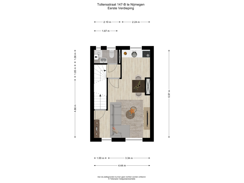 View floorplan of Eerste Verdieping of Tollensstraat 147-B