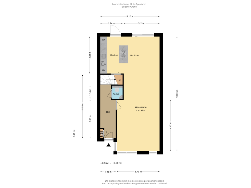 Bekijk plattegrond van Begane Grond van Lokomotiefstraat 22