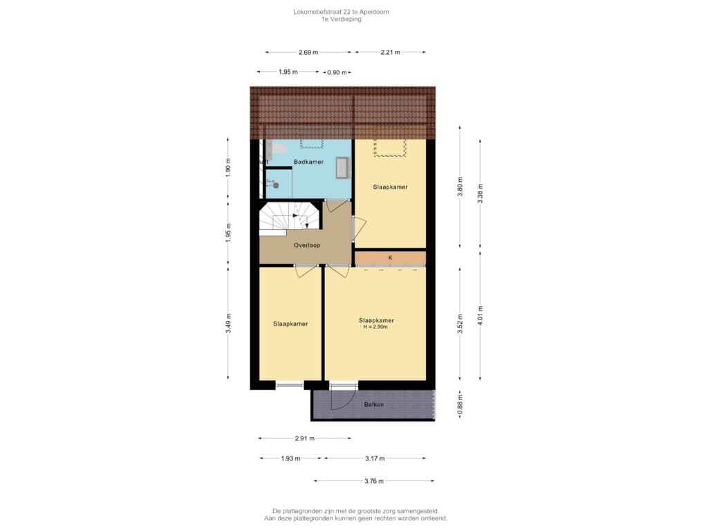 Bekijk plattegrond van 1e Verdieping van Lokomotiefstraat 22