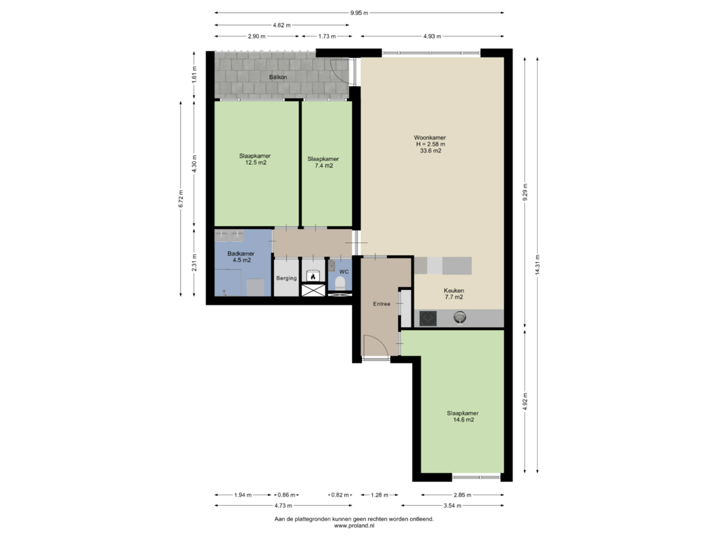 Bekijk plattegrond van Appartement van Niermansgang 39