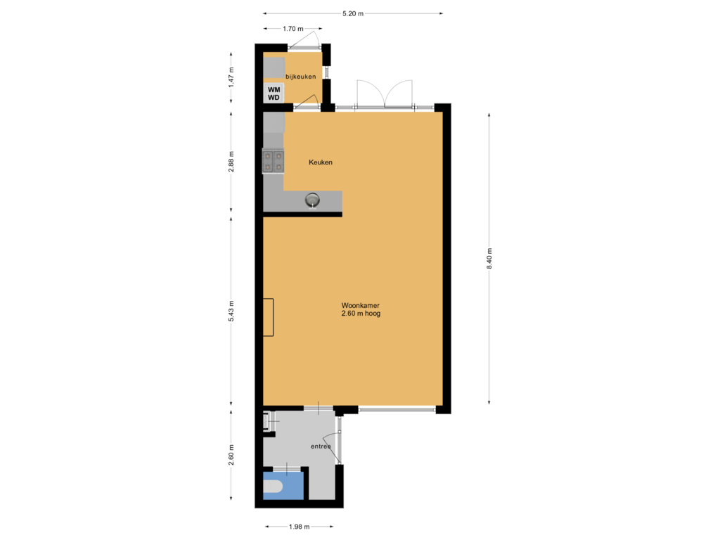 View floorplan of Begane grond of Vrijheid 32