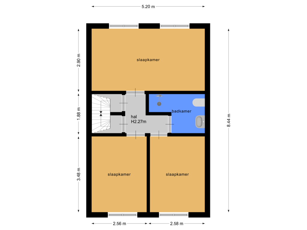 View floorplan of Eerste verdieping of Vrijheid 32