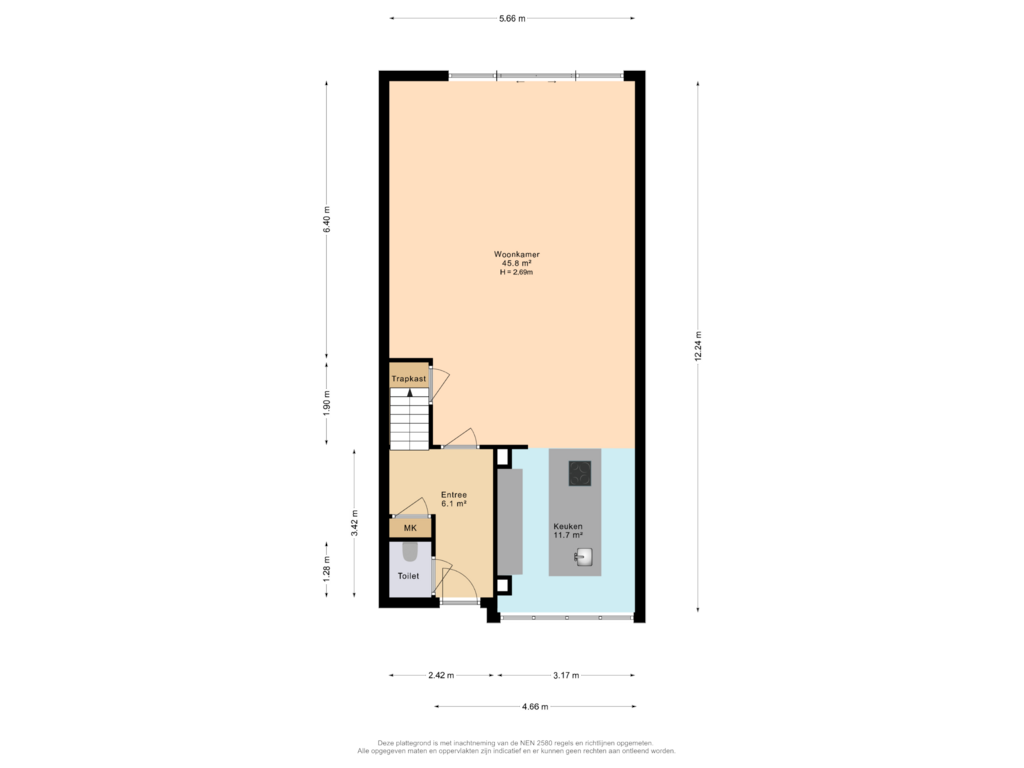 Bekijk plattegrond van begane grond van Hazerswoudestraat 117