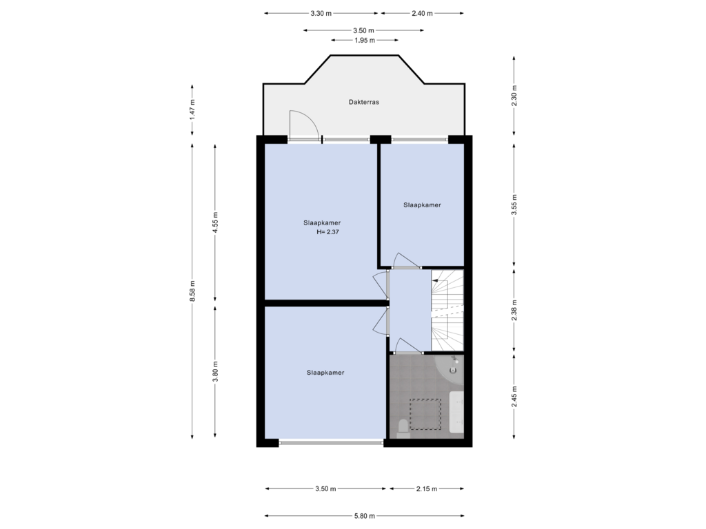 Bekijk plattegrond van Eerste etage van Duinkant 8