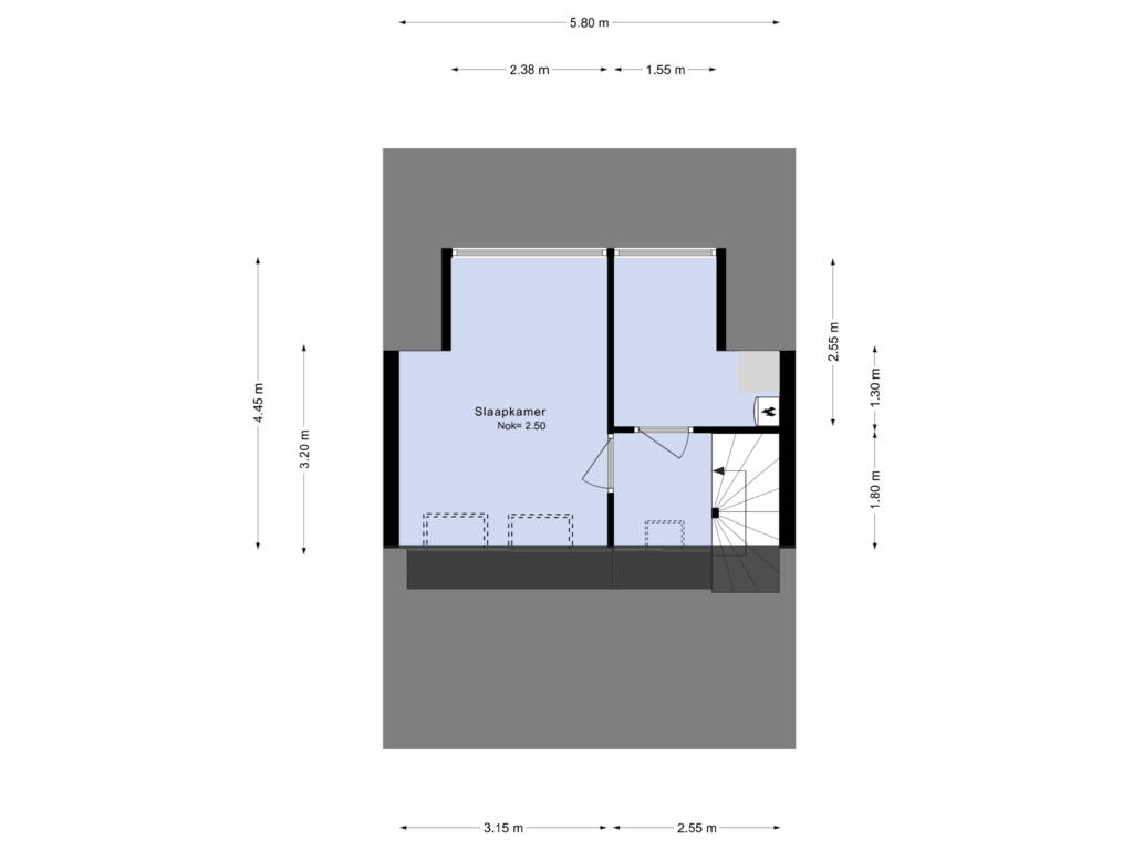 Bekijk plattegrond van Tweede etage van Duinkant 8