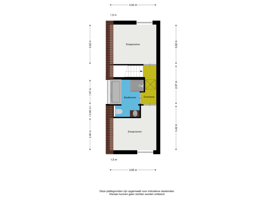 View floorplan of 1e verdieping of Rijksstraatweg 136