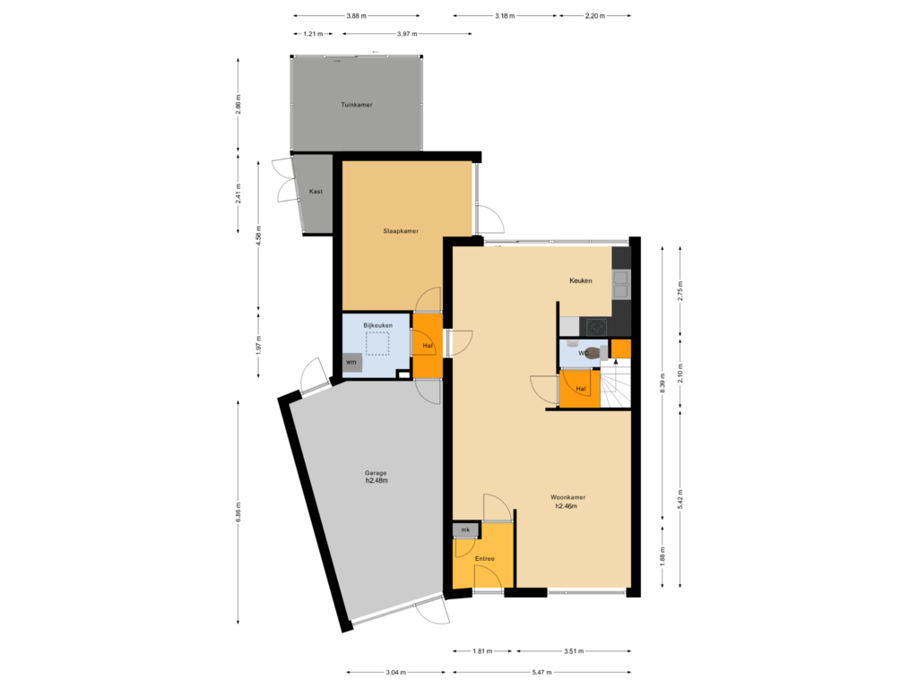 View floorplan of Begane grond of Melrose 52