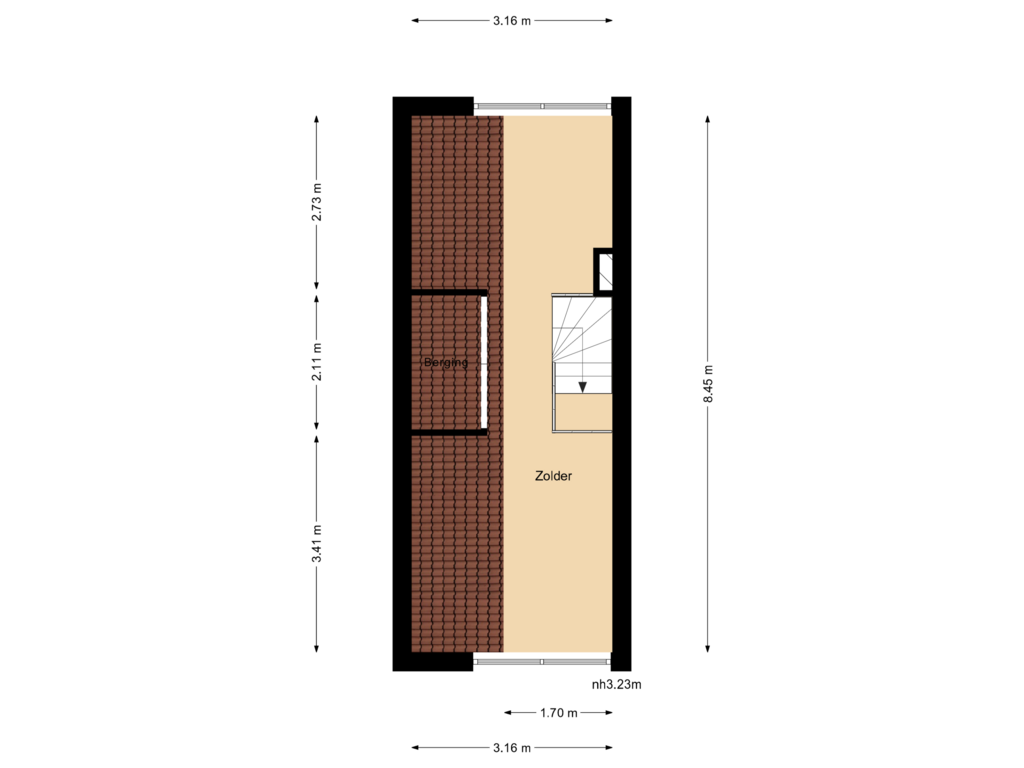 View floorplan of Zolder of Melrose 52