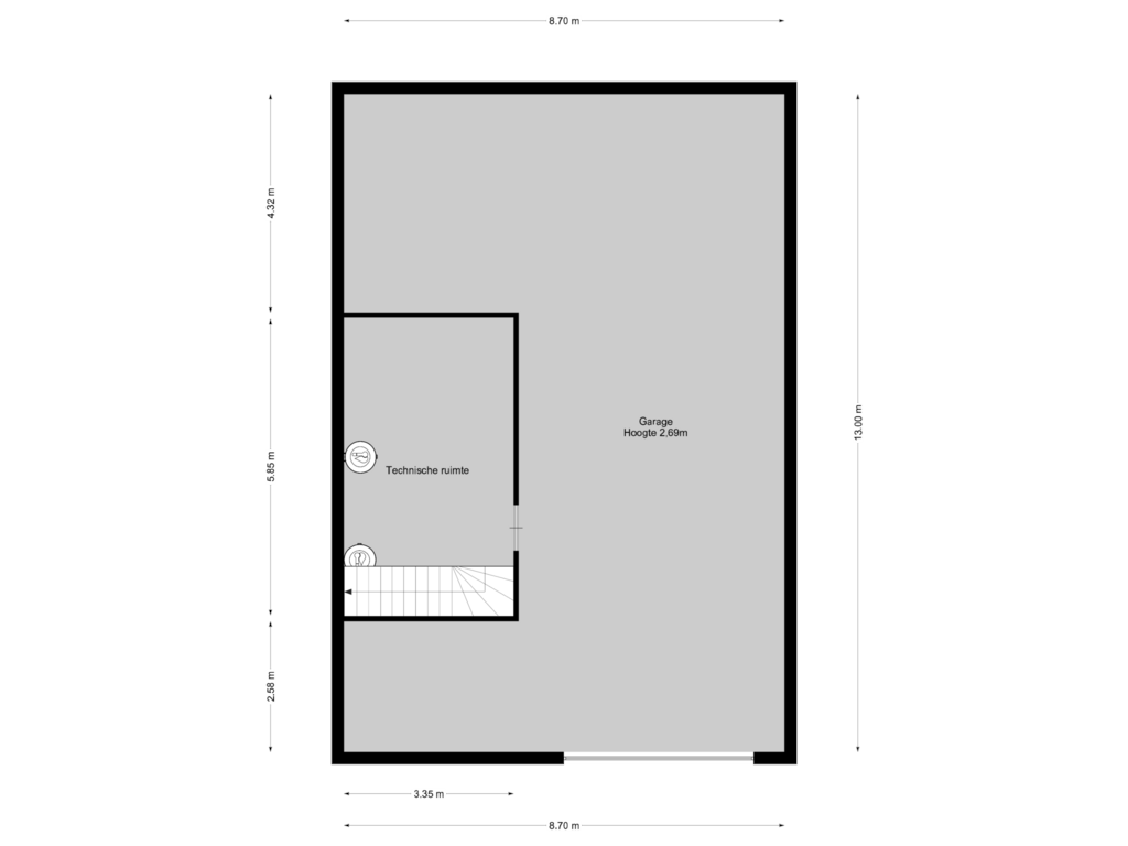 View floorplan of Kelder of 't Rechtewegje 55