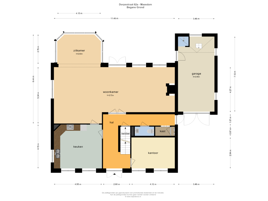 Bekijk plattegrond van BEGANE GROND van Dorpsstraat 62-A