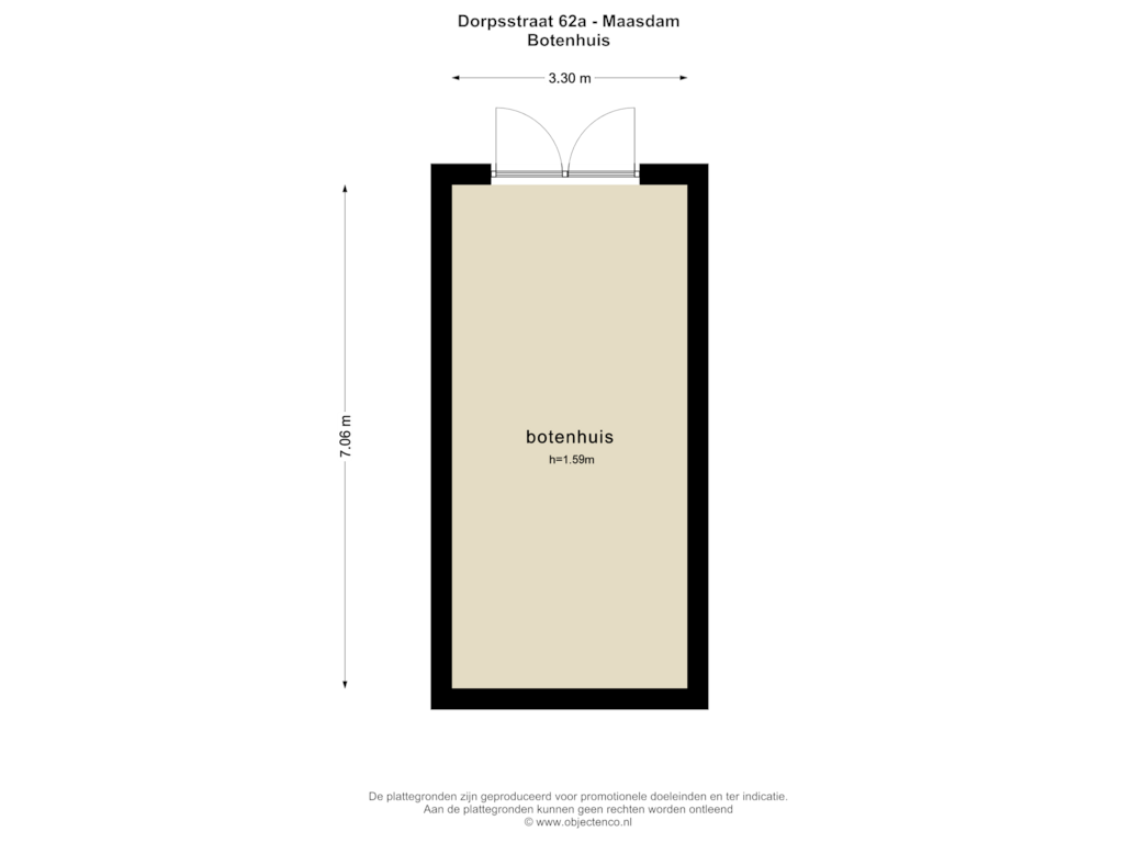 Bekijk plattegrond van BOTENHUIS van Dorpsstraat 62-A