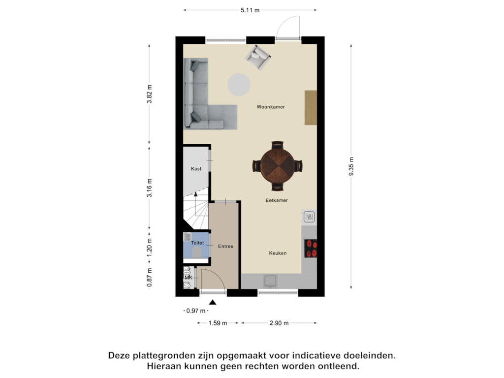 Bekijk plattegrond van Begane Grond van Bereklauw 1-A