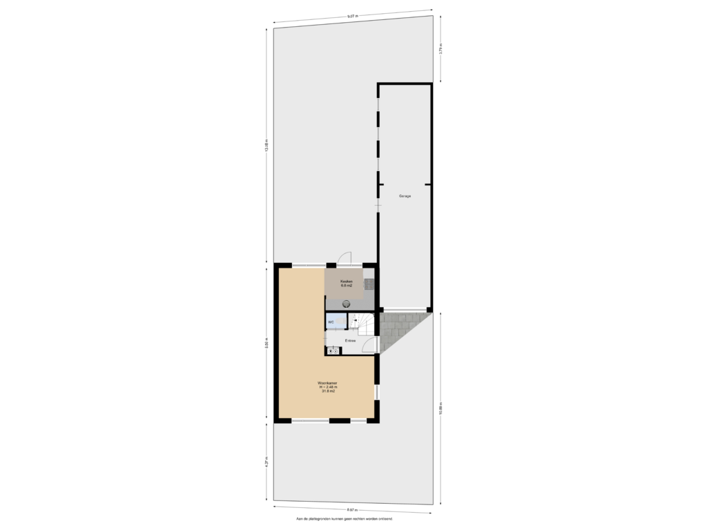 Bekijk plattegrond van Begane Grond Met Tuin van Kapelaan Jansenstrjitte 14