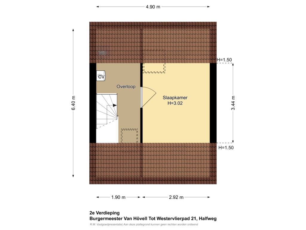 Bekijk plattegrond van 2e Verdieping van Burgemeester van Hövell tot Westerflierpad 21