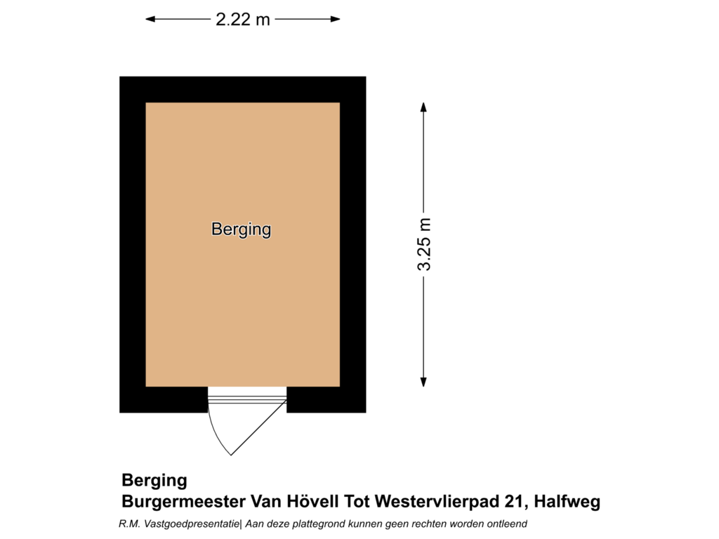 Bekijk plattegrond van Berging van Burgemeester van Hövell tot Westerflierpad 21