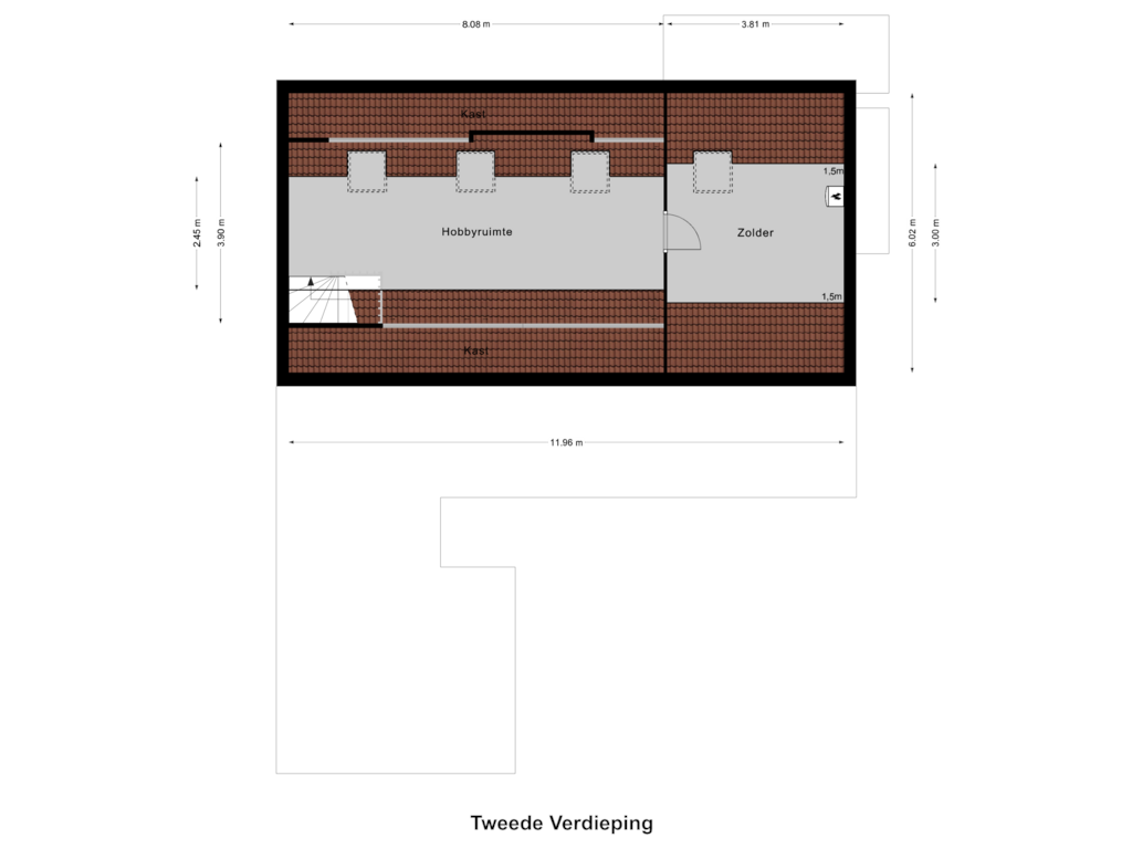 Bekijk plattegrond van Tweede Verdieping van Boschhoven 36