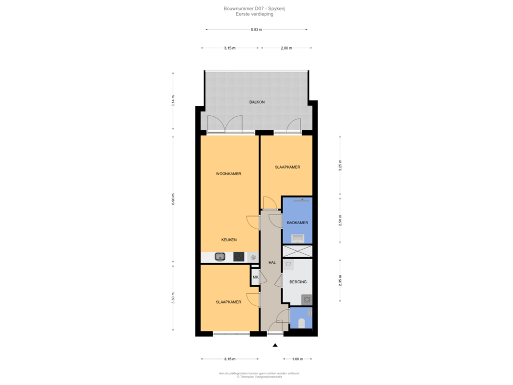 View floorplan of Eerste verdieping of Didot (Bouwnr. 7)