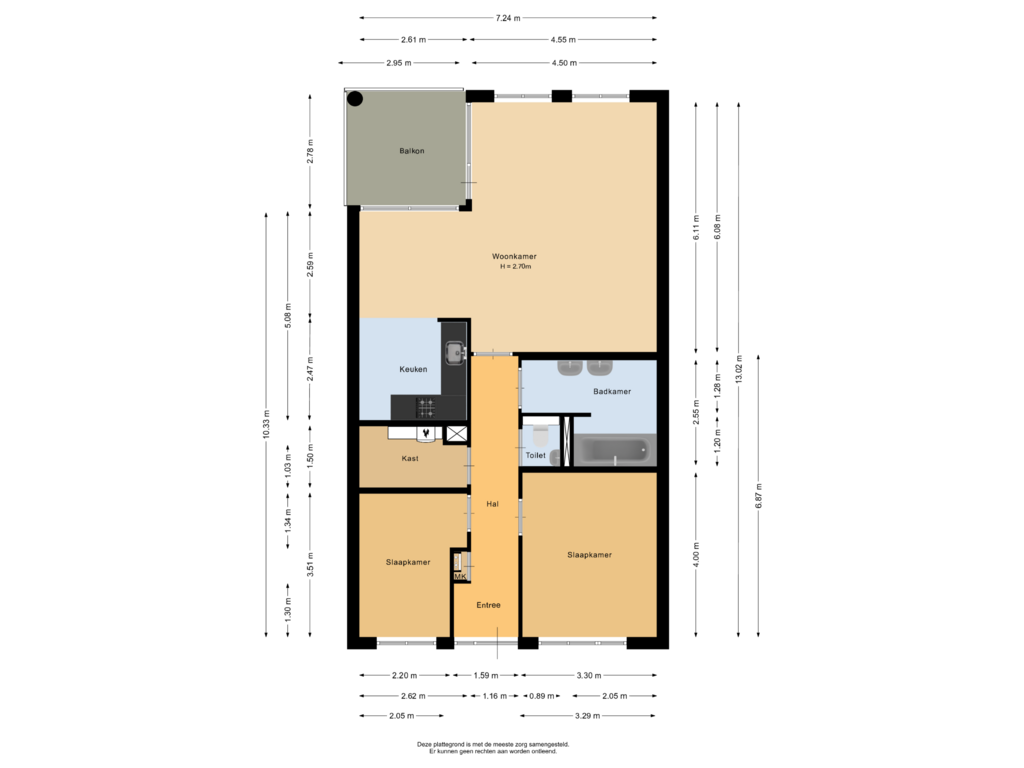 View floorplan of Appartement of Rotterdamseweg 79-D