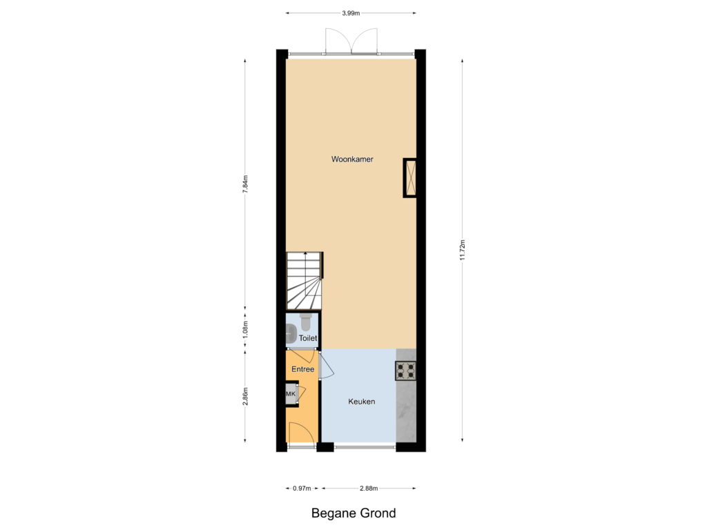 Bekijk plattegrond van Begane Grond van Scheveningsestraat 31