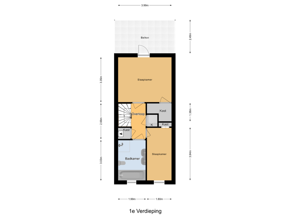 Bekijk plattegrond van 1e Verdieping van Scheveningsestraat 31