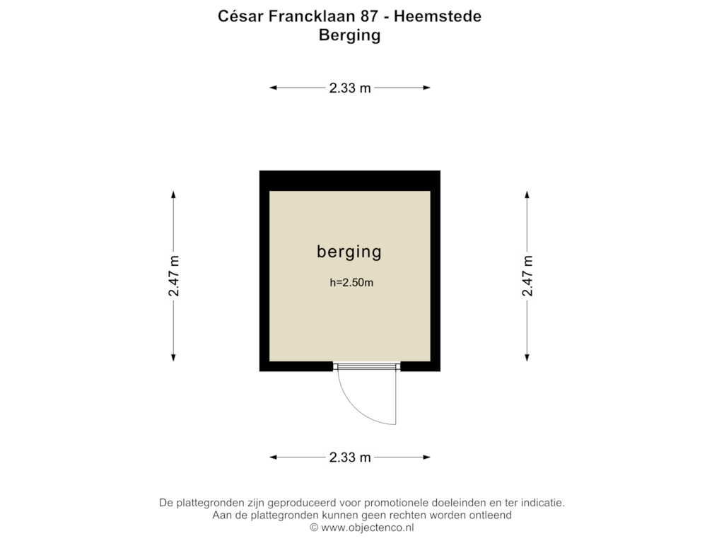 View floorplan of BERGING of César Francklaan 87