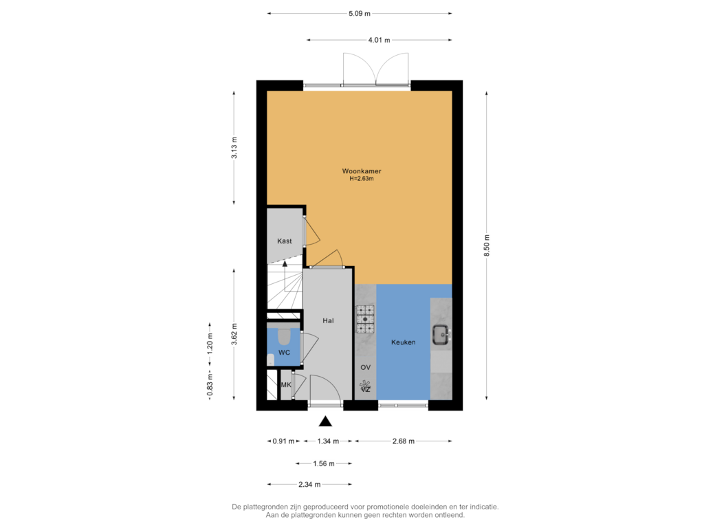 Bekijk plattegrond van Begane grond van Neptunusstraat 9