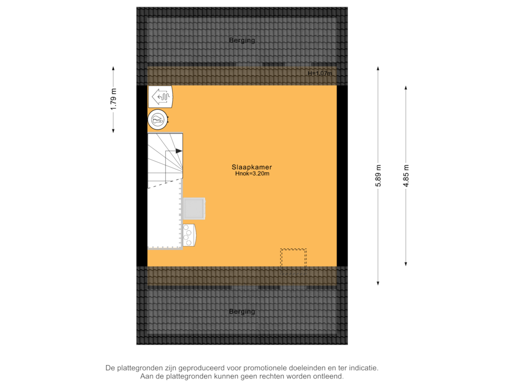 Bekijk plattegrond van 2e verdieping van Neptunusstraat 9