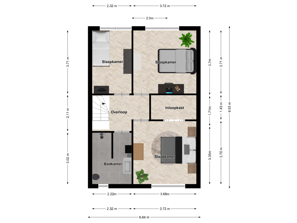 Bekijk plattegrond van Eerste verdieping van Schorpioen 16