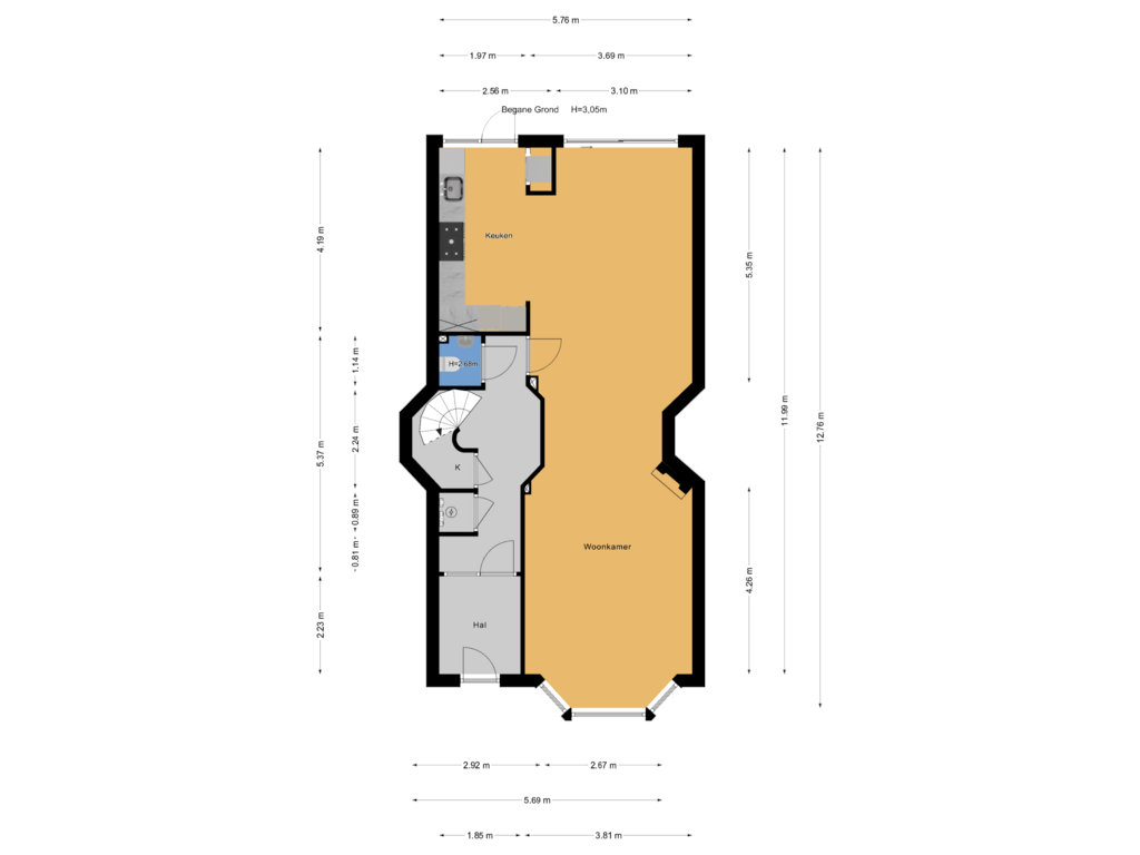 View floorplan of Begane Grond of Druivenstraat 31